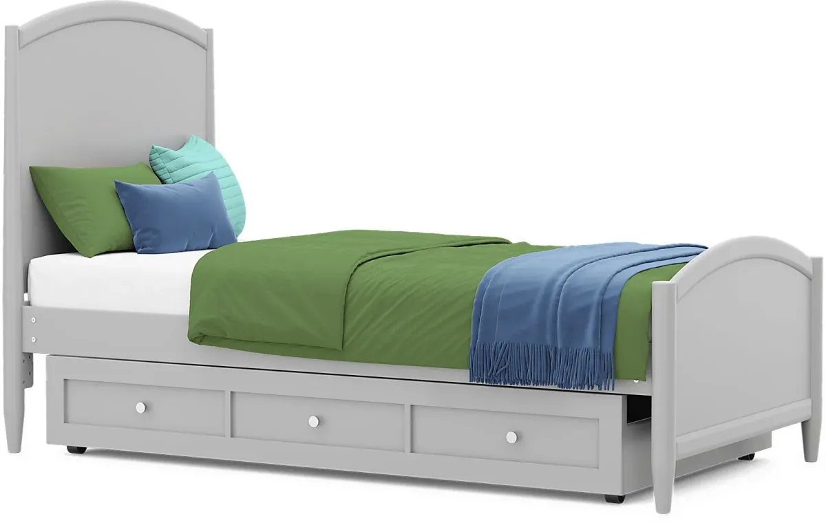 Kids Modern Colors Light Gray Twin XL Panel Bedroom