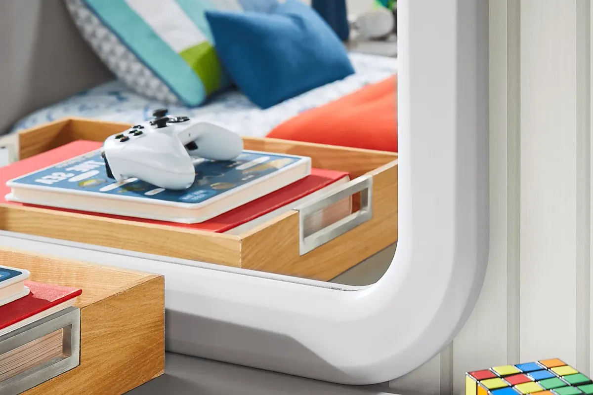 Kids Modern Colors Light Gray Twin XL Panel Bedroom