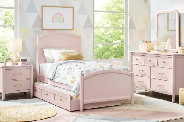 Kids Modern Colors Pink Twin XL Panel Bedroom