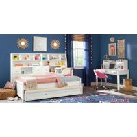 Kids Ivy League 2.0 White 5 Pc Twin Bookcase Wall Bed