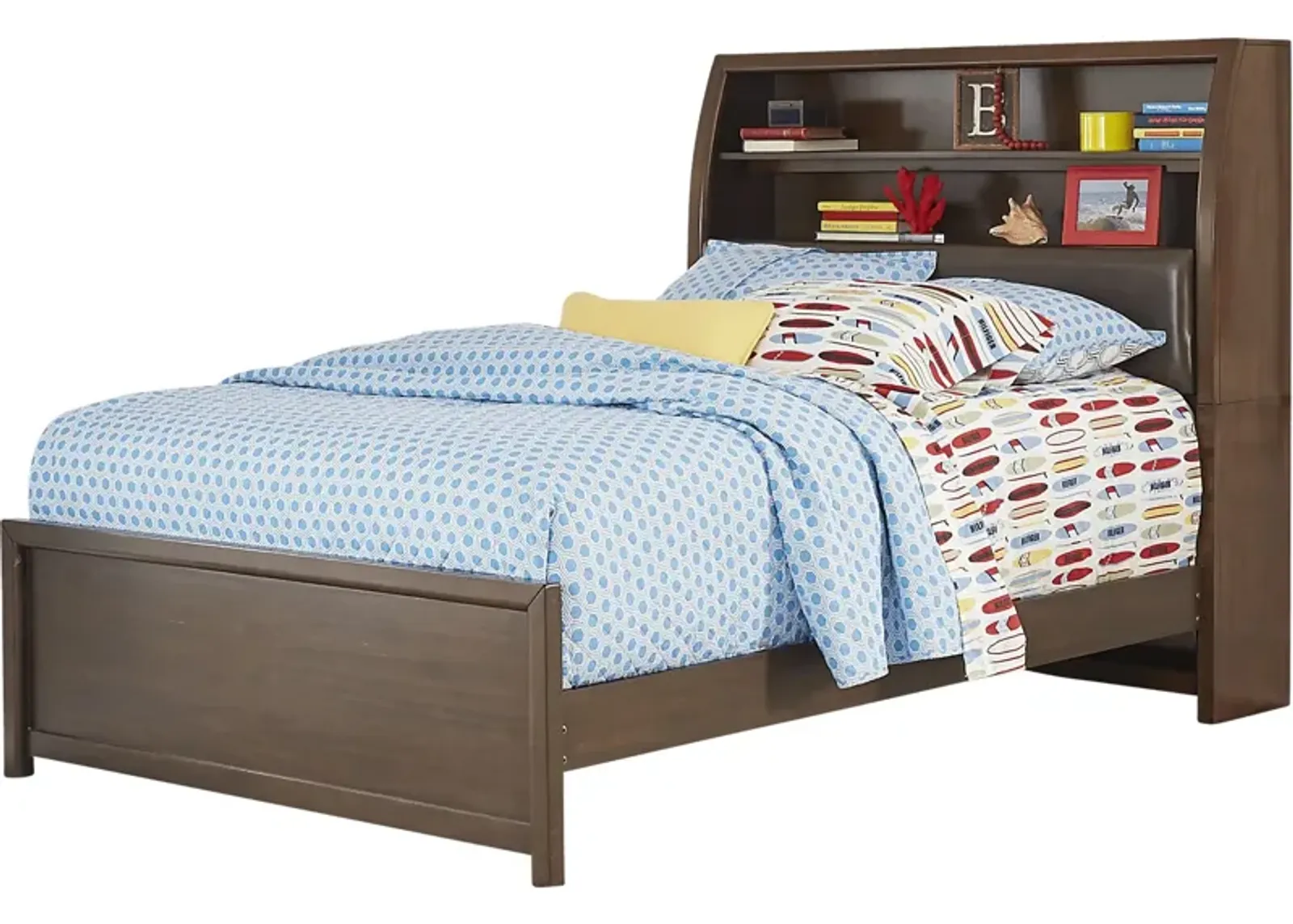 Kids Santa Cruz Brown Cherry 3 Pc Full Bookcase Bed