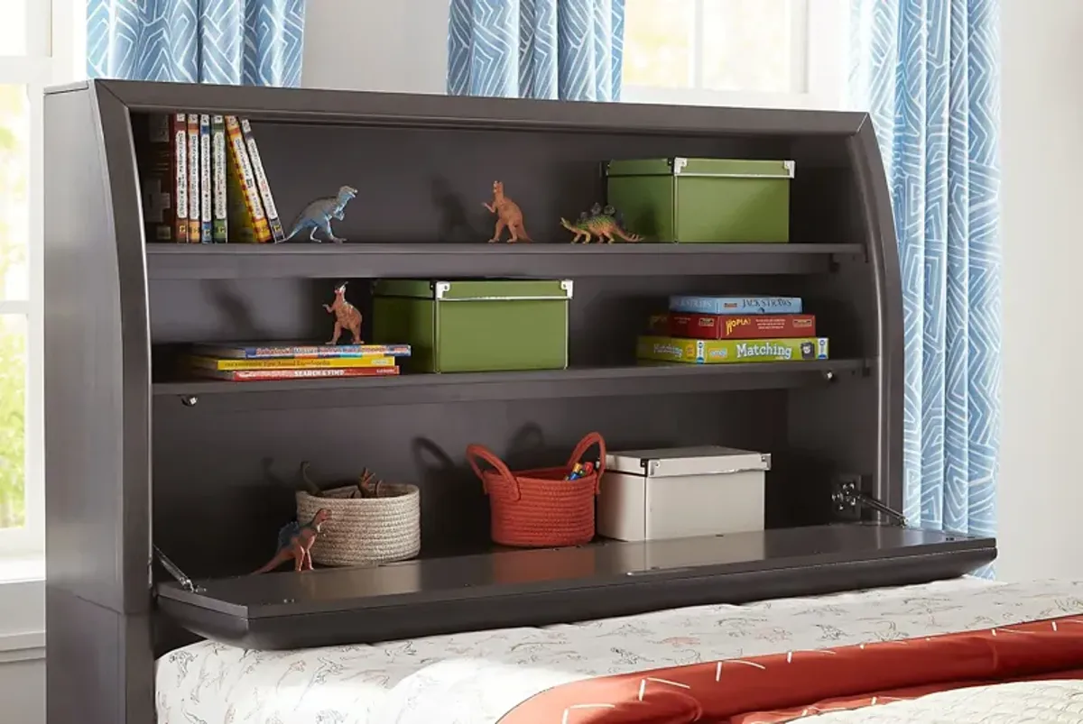 Kids Santa Cruz Gray Full Bookcase Bed