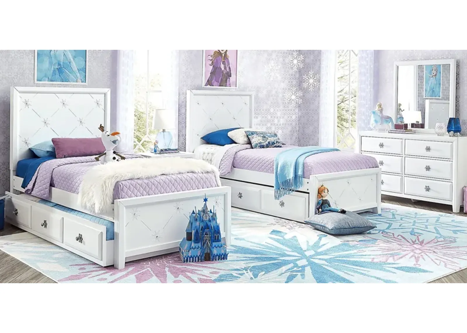 Disney Frozen Ice Blue 8 Pc Twin Panel Bedroom