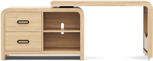 Kids Hidden Hills Light Oak Pivoting Desk
