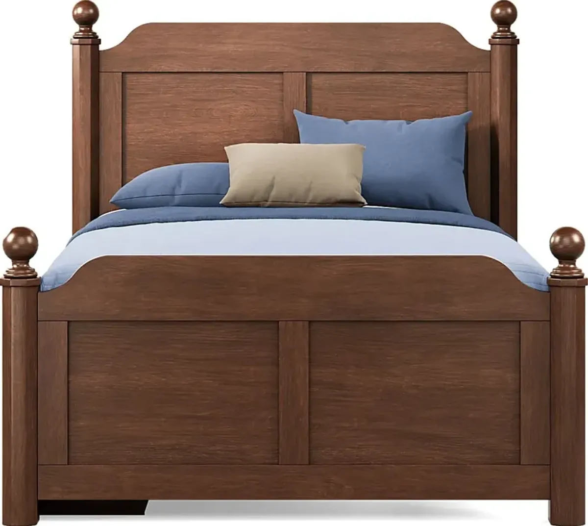 Kids South Bend Brown Cherry Full Poster Bed with Storage Side Rail