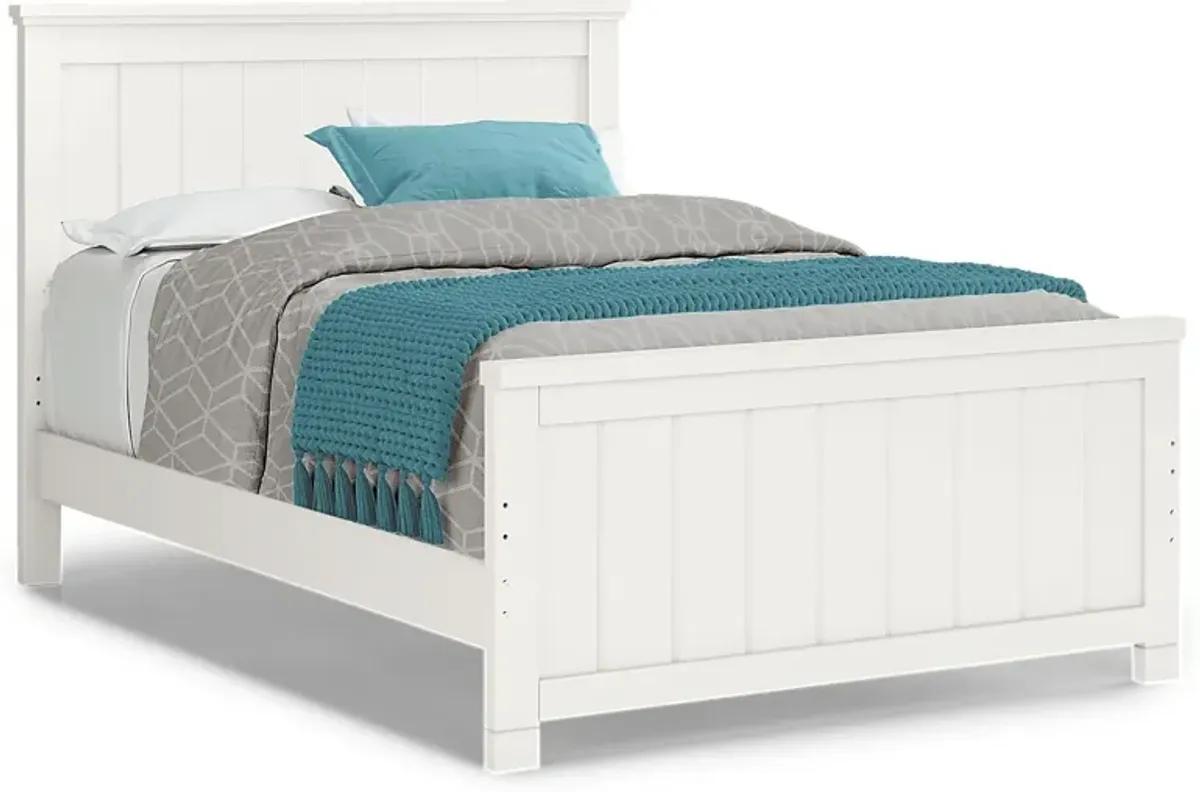 Kids Cottage Colors White 3 Pc Full Panel Bed