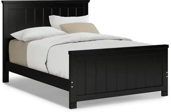 Kids Cottage Colors Black Full Panel Bed