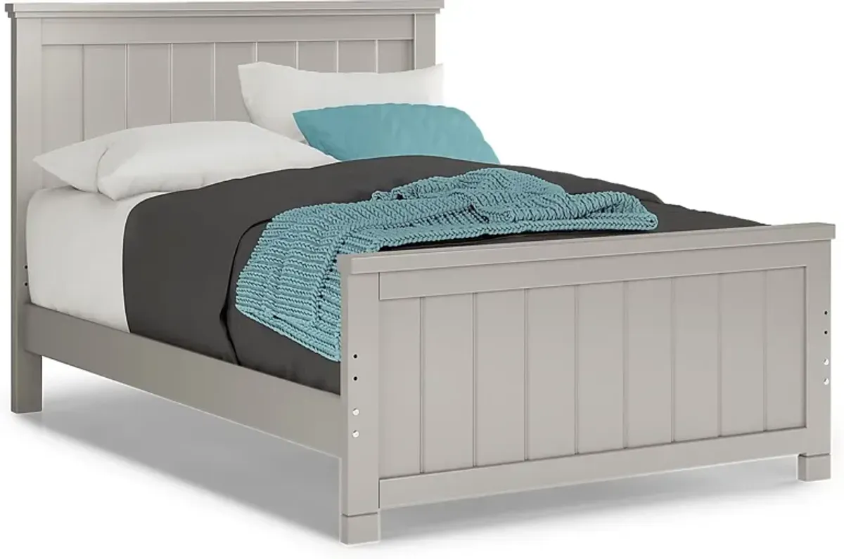 Kids Cottage Colors Gray 3 Pc Full Panel Bed