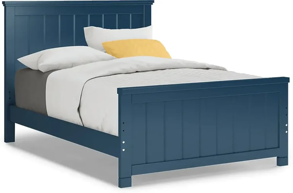 Kids Cottage Colors Navy 3 Pc Full Panel Bed