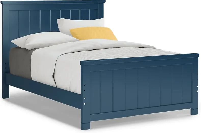 Kids Cottage Colors Navy 3 Pc Full Panel Bed