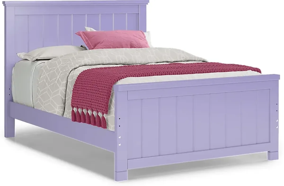 Kids Cottage Colors Lavender 3 Pc Full Panel Bed