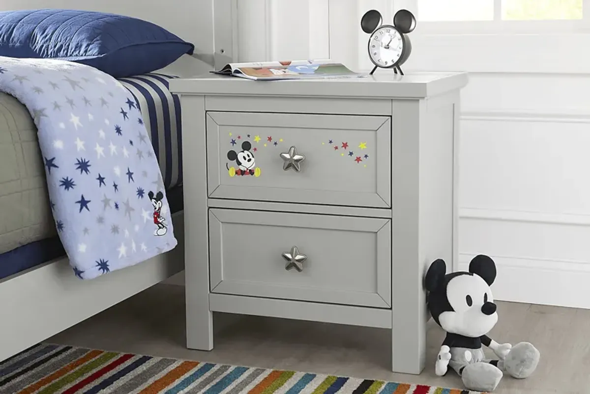 Starry Dreams with Mickey Mouse Gray Nightstand