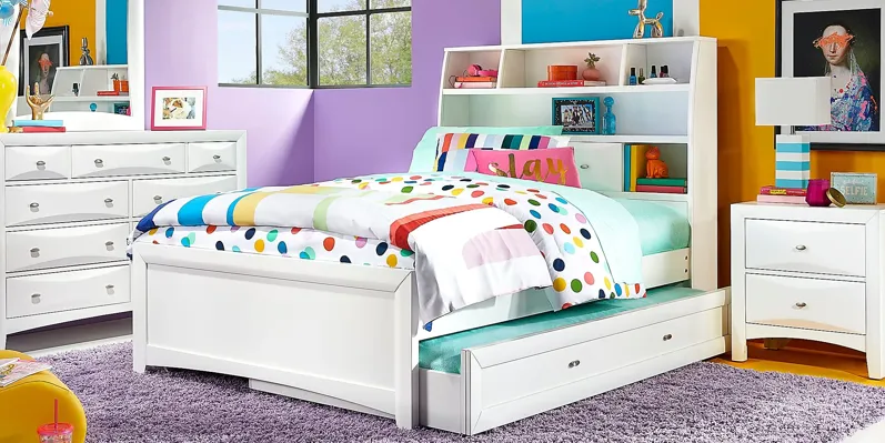 Kids Ivy League 2.0 White 5 Pc Twin Bookcase Bedroom
