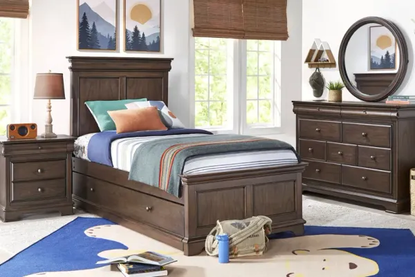 Kids Oberon Chocolate Twin Panel Bedroom