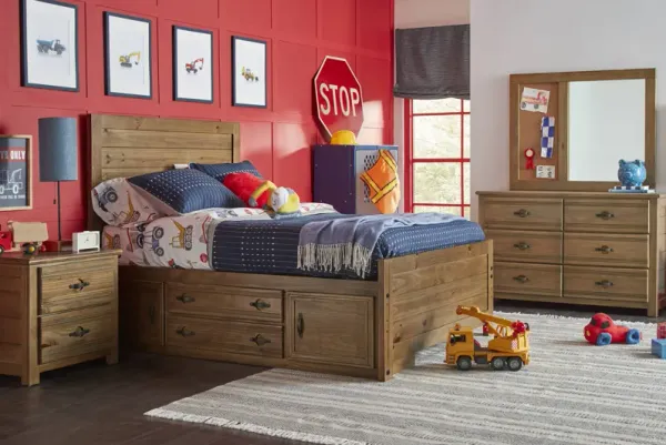 Kids Creekside 2.0 Chestnut Full Panel Bedroom with 2 Storage Side Rails