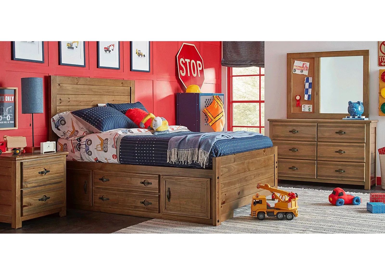 Kids Creekside 2.0 Chestnut 5 Pc Full Panel Bedroom with Storage