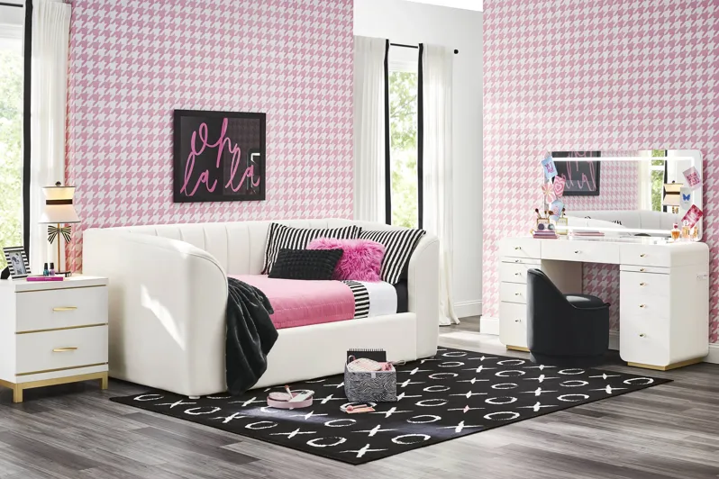 Kids Radiance White Bedroom with Gwyneth White Twin Daybed