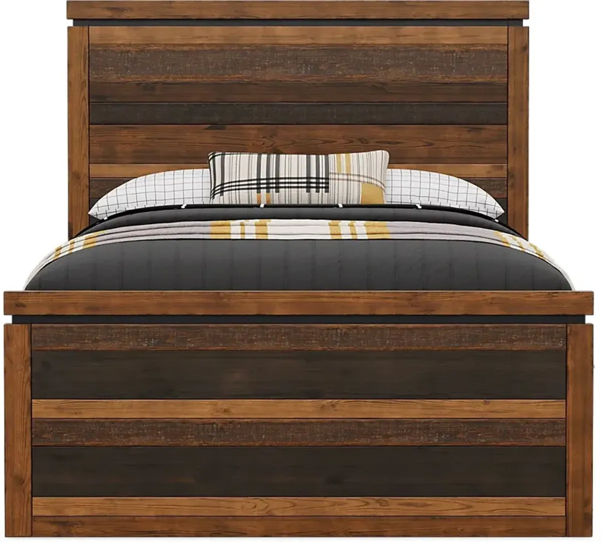 Kids Westover Hills Jr. Brown Full Panel Bed with Storage Side Rail