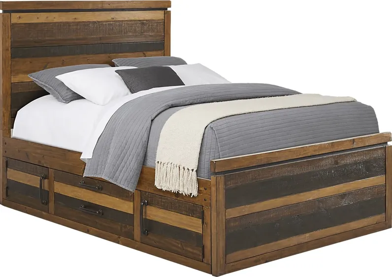 Kids Westover Hills Jr. Reclaimed Brown 3 Pc Full Panel Bed with Storage Side Rail