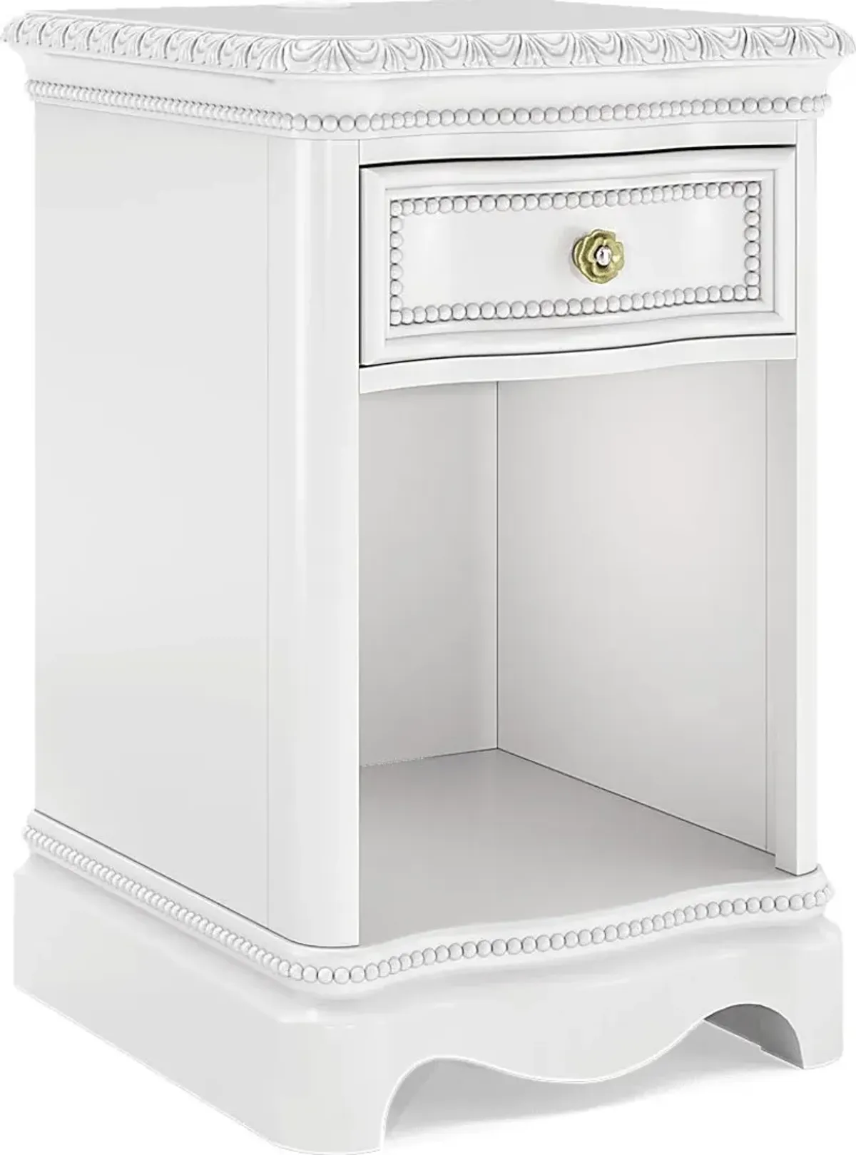 Disney Princess Sparkle White Single Drawer Nightstand