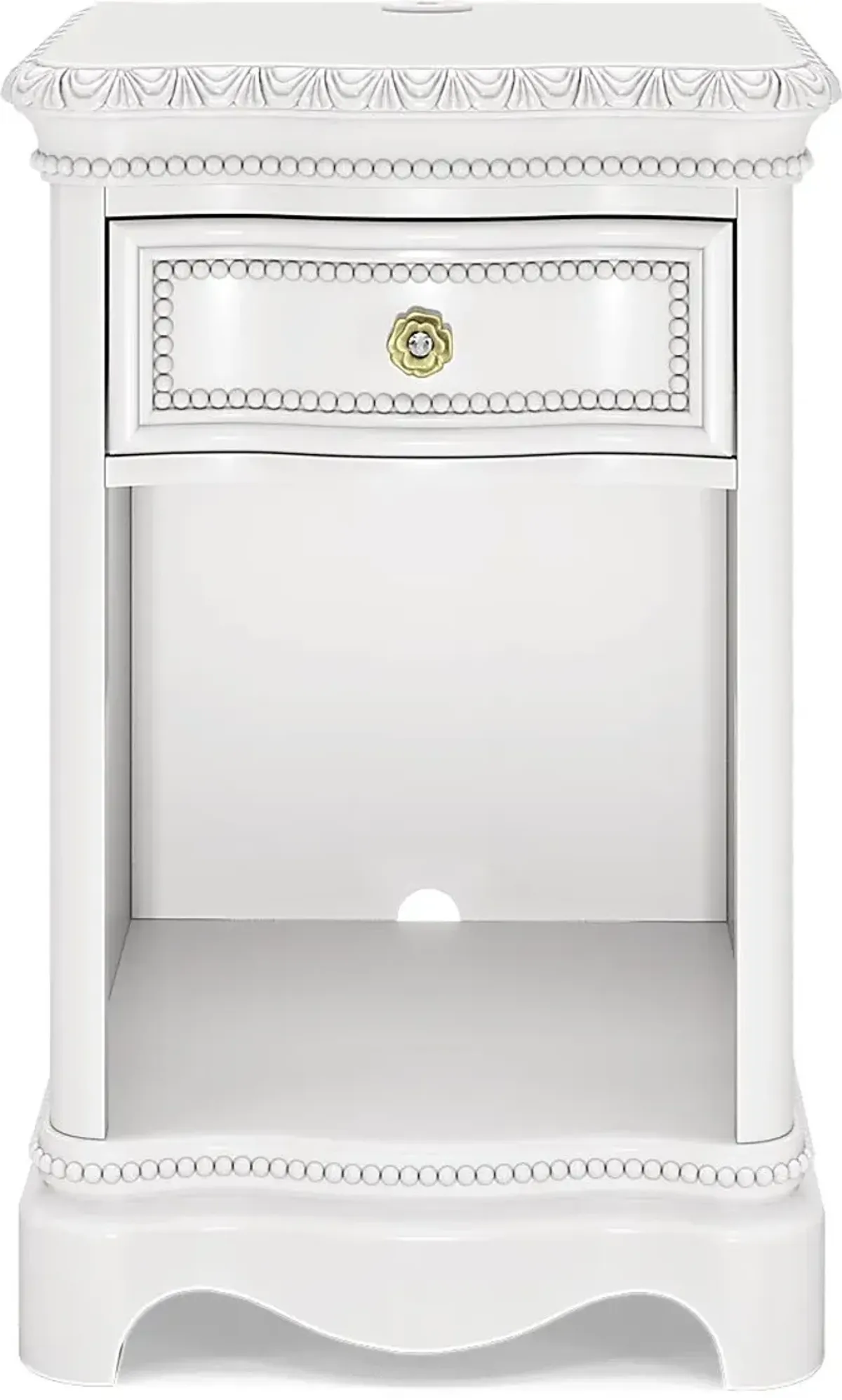 Disney Princess Sparkle White Single Drawer Nightstand