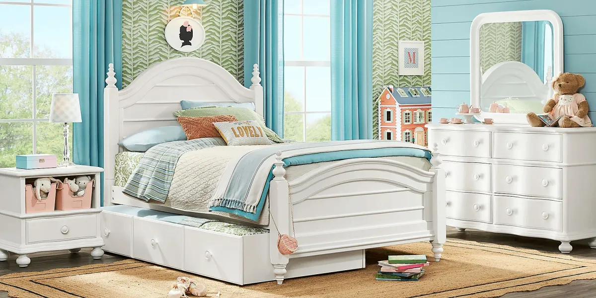 Kids San Simeon White 5 Pc Full Poster Bedroom