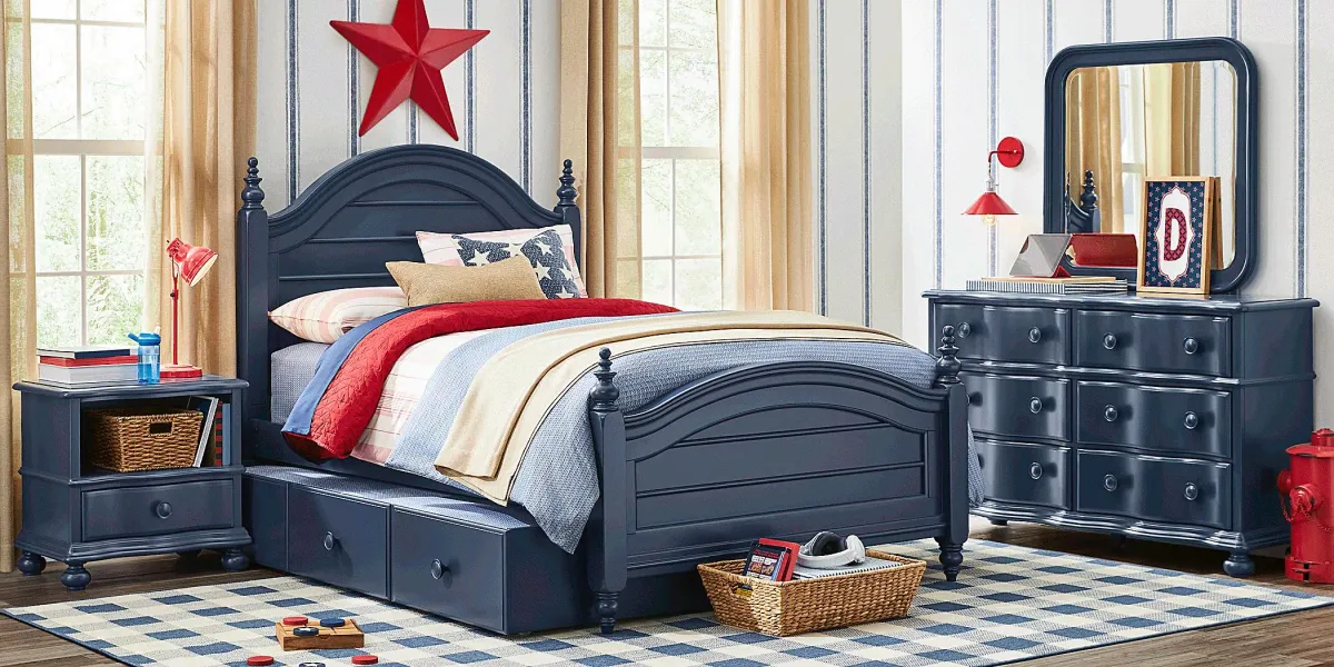 Kids San Simeon Blue 5 Pc Full Poster Bedroom