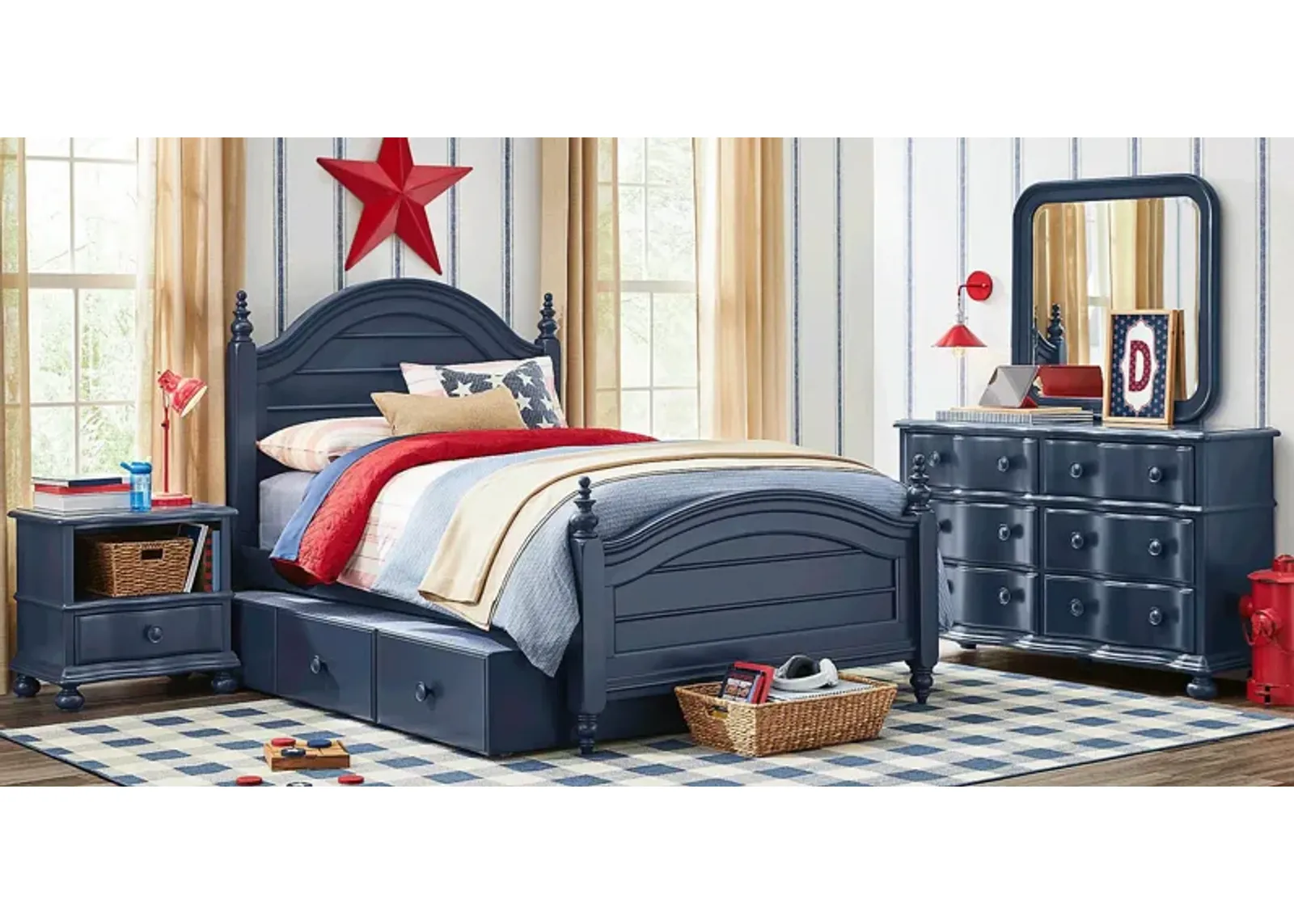 Kids San Simeon Blue 5 Pc Full Poster Bedroom