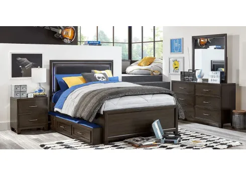 Kids Holden s Ridge Charcoal 5 Pc Full Upholstered Bedroom by Rooms To Go Furniture