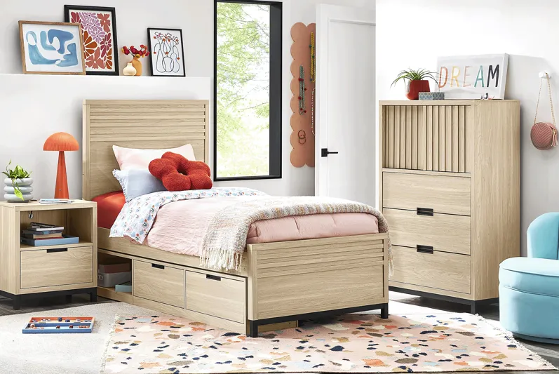Kids Northridge Drive Oatmeal Twin Panel Bedroom