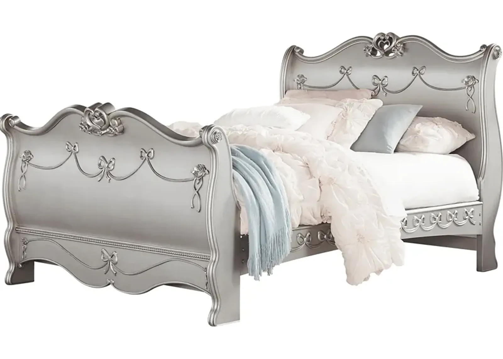 Disney Princess Fairytale Platinum 3 Pc Full Sleigh Bed by Rooms To Go Furniture