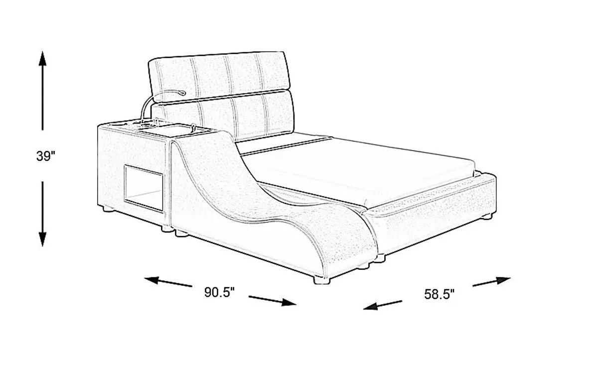 Kids ReGen&trade; Recharged Gray Twin Bed with Nightstand and Lounger