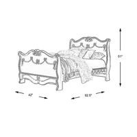 Disney Princess Fairytale Silver 3 Pc Twin Sleigh Bed