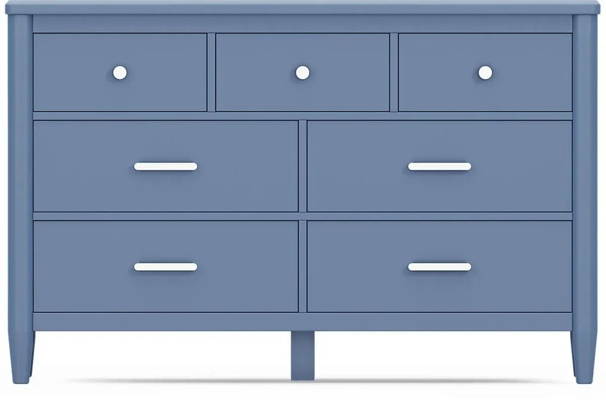 Kids Modern Colors Slate Blue Full Panel Bedroom