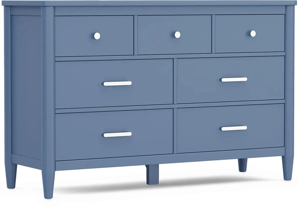 Kids Modern Colors Slate Blue Full Panel Bedroom
