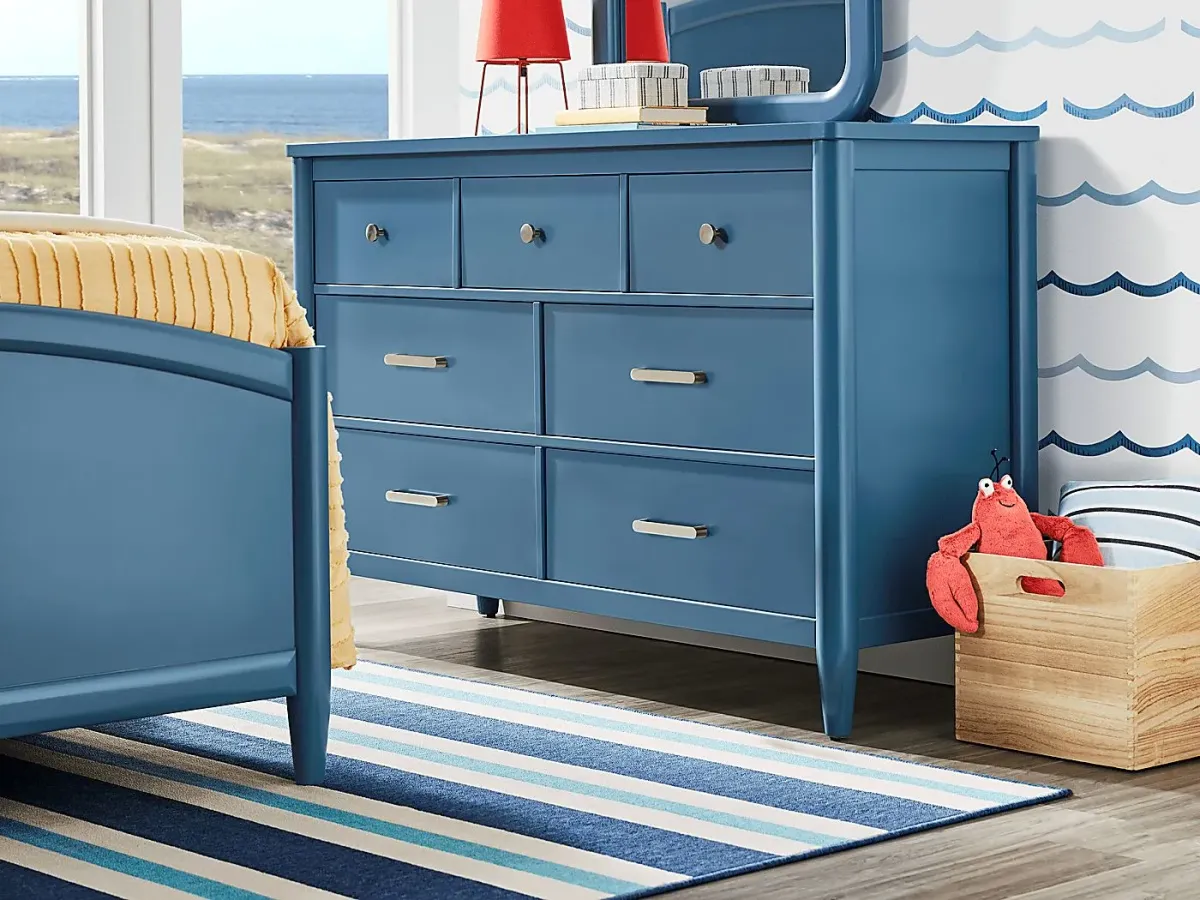 Kids Modern Colors Slate Blue Full Panel Bedroom