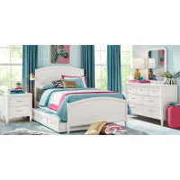 Kids Modern Colors White 5 Pc Full Panel Bedroom