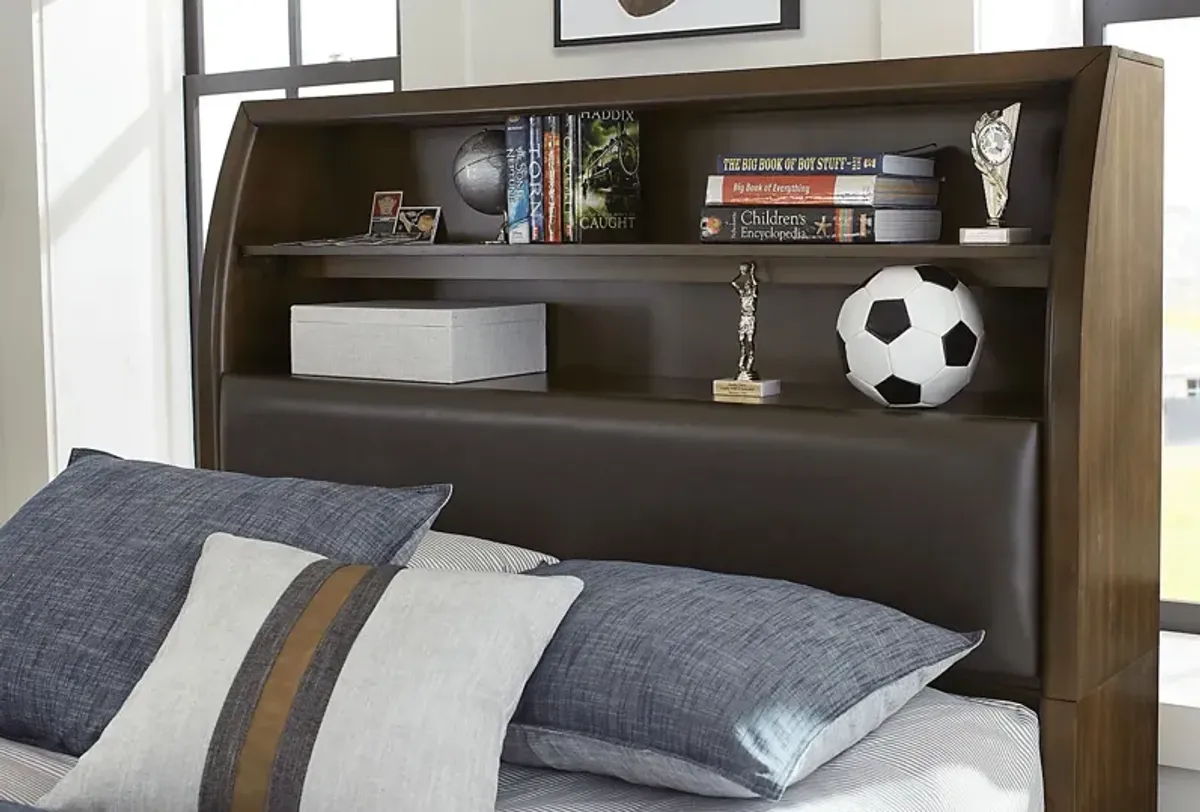 Kids Santa Cruz Brown Cherry Full Bookcase Bedroom