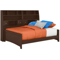 Kids Ivy League 2.0 Walnut 5 Pc Full Bookcase Wall Bed