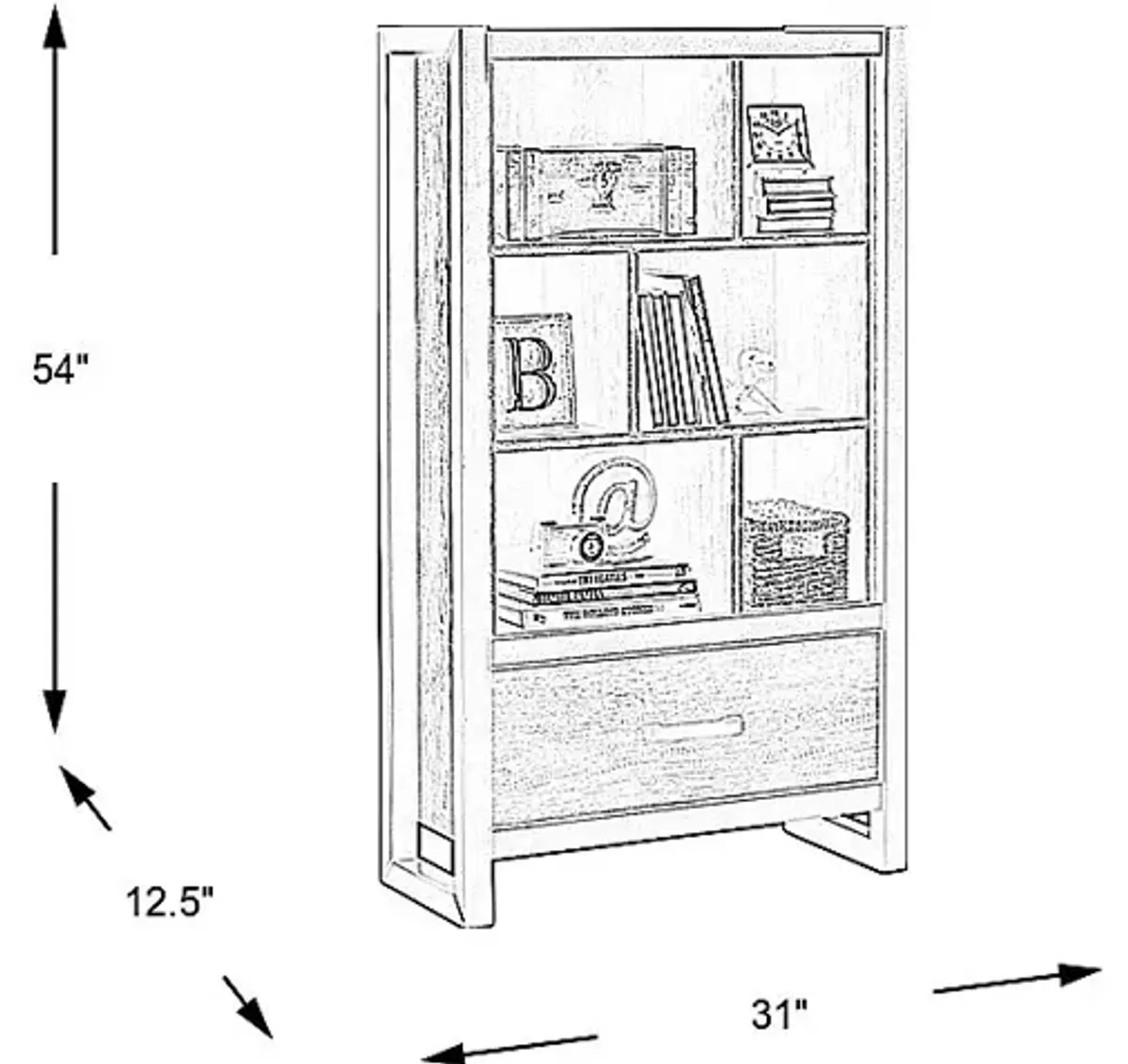 Kids Colefax Avenue Dark Gray Bookcase