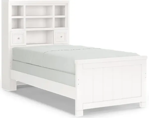 Kids Cottage Colors White Twin Bookcase Bed