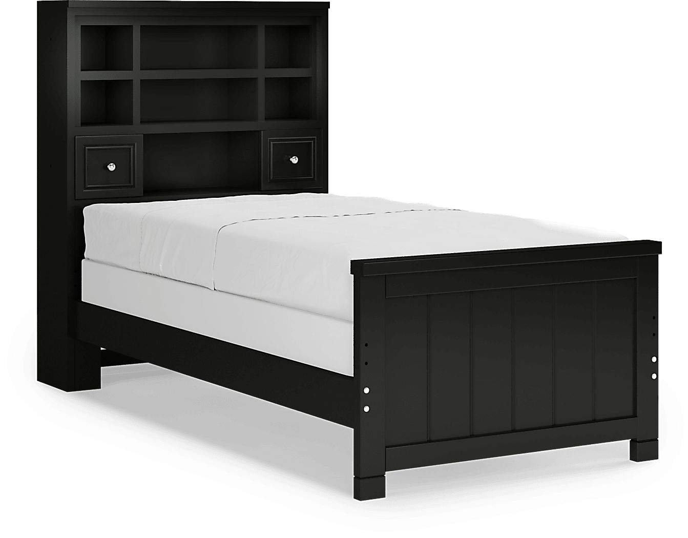 Kids Cottage Colors Black 3 Pc Twin Bookcase Bed