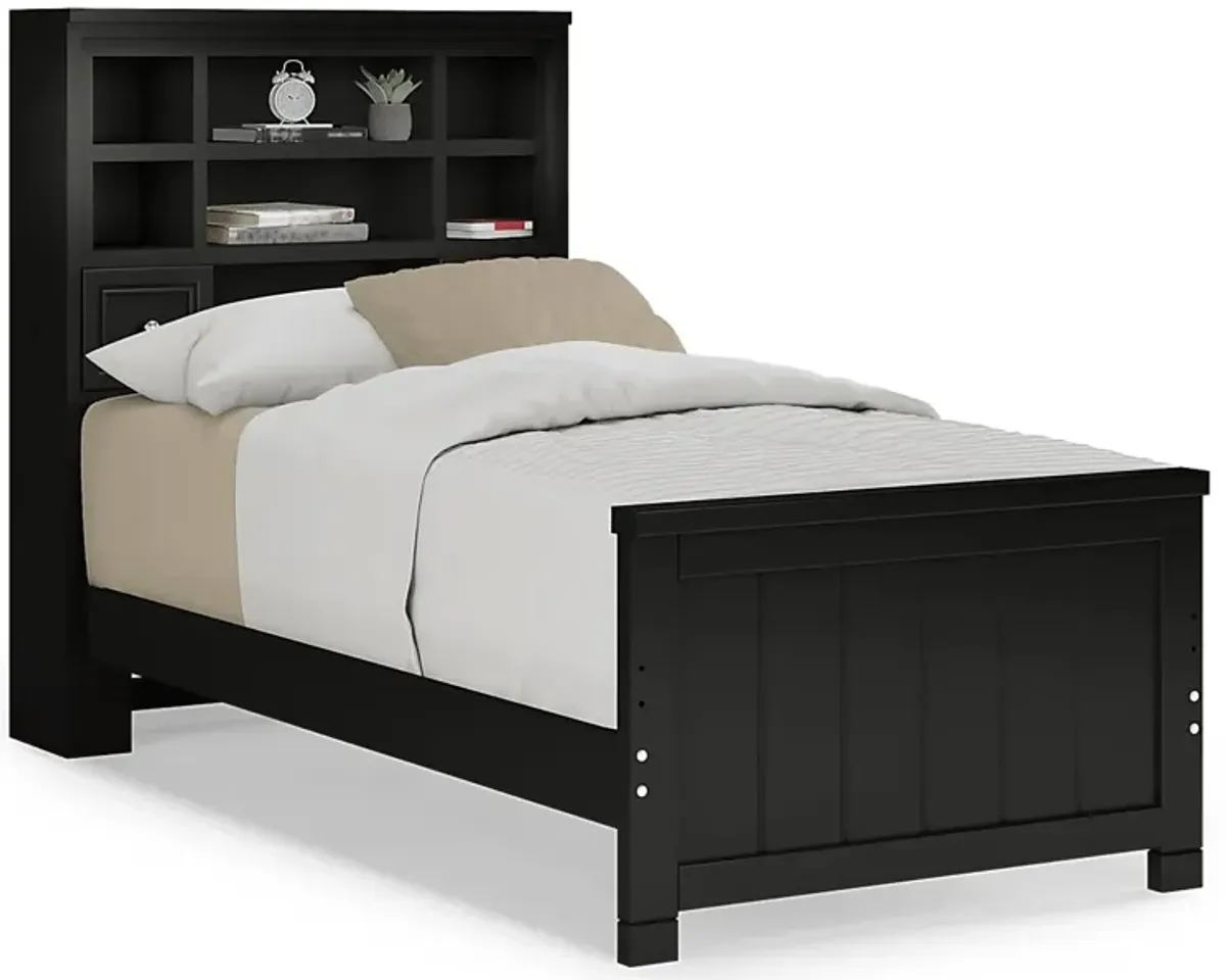 Kids Cottage Colors Black 3 Pc Twin Bookcase Bed