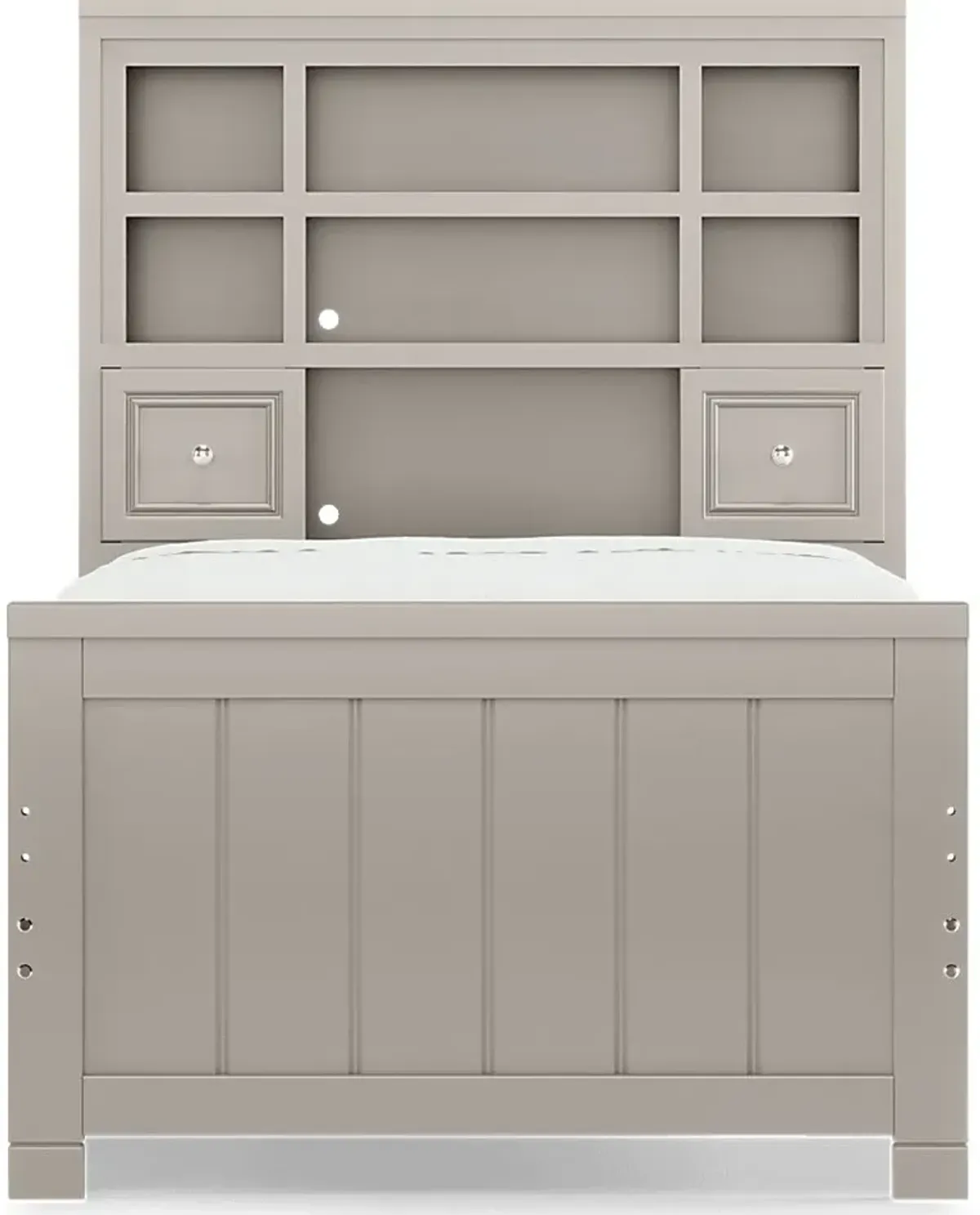 Kids Cottage Colors Gray 3 Pc Twin Bookcase Bed