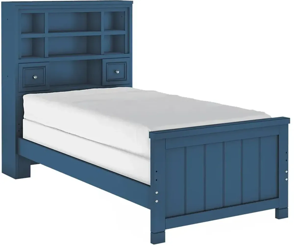 Kids Cottage Colors Navy 3 Pc Twin Bookcase Bed