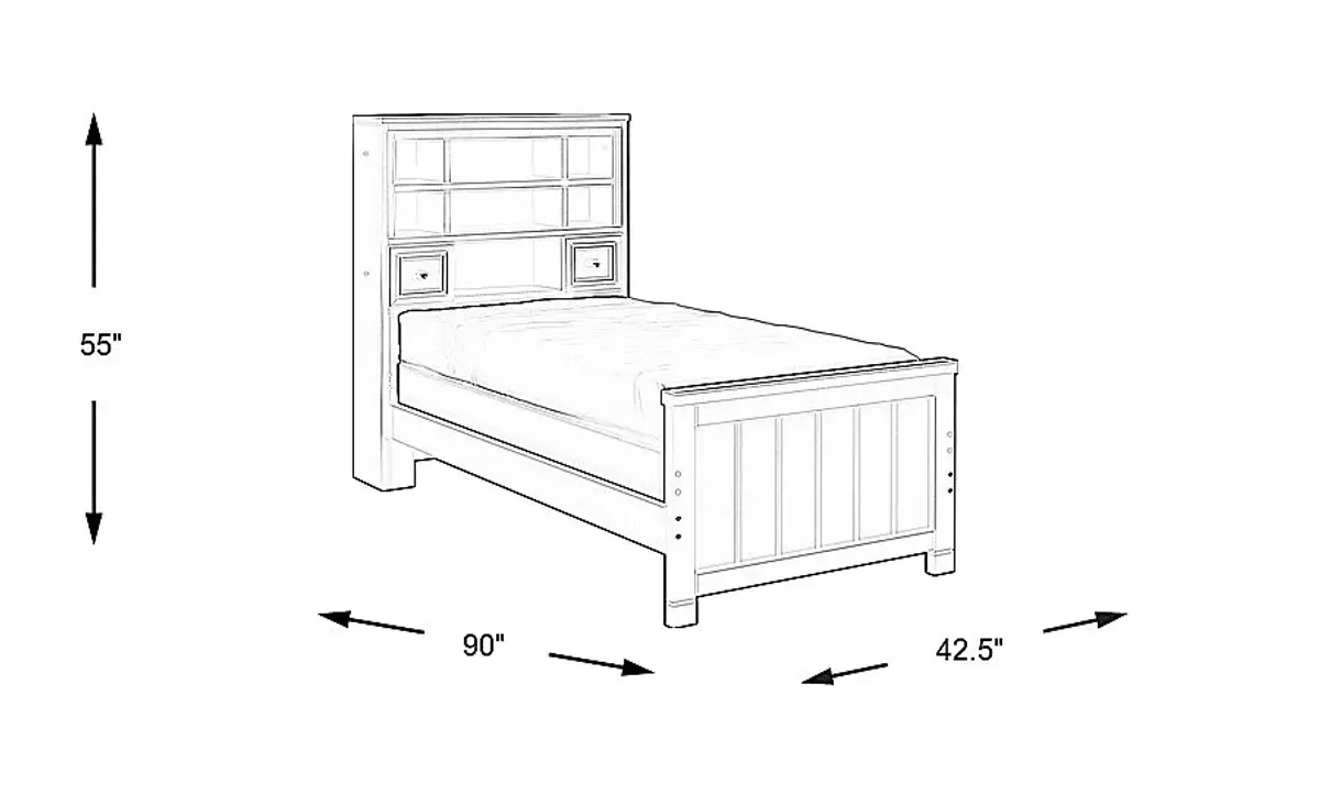 Kids Cottage Colors Lavender Twin Bookcase Bed