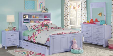 Kids Cottage Colors Lavender 3 Pc Twin Bookcase Bed