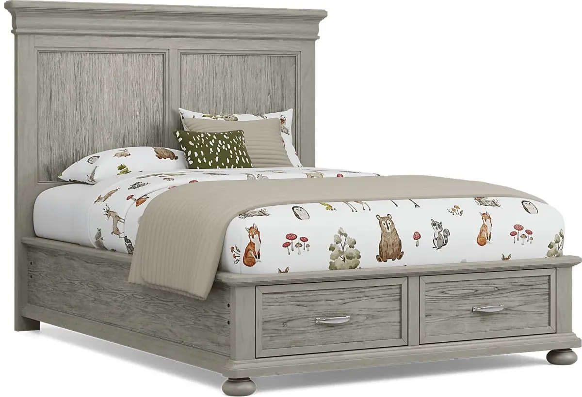 Kids Woodland Adventures Classic Gray Full Storage Bedroom