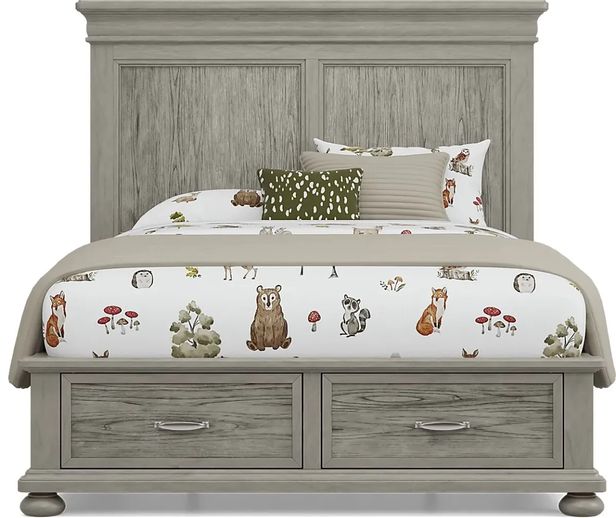 Kids Woodland Adventures Classic Gray Full Storage Bedroom