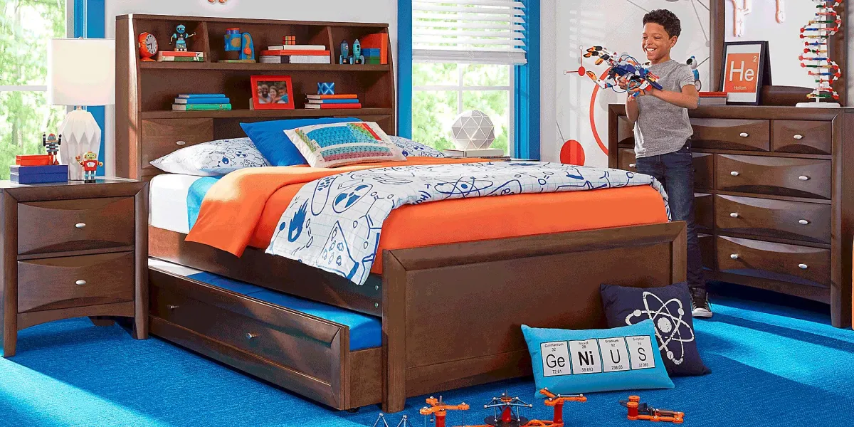Kids Ivy League 2.0 Walnut Full Bookcase Bedroom